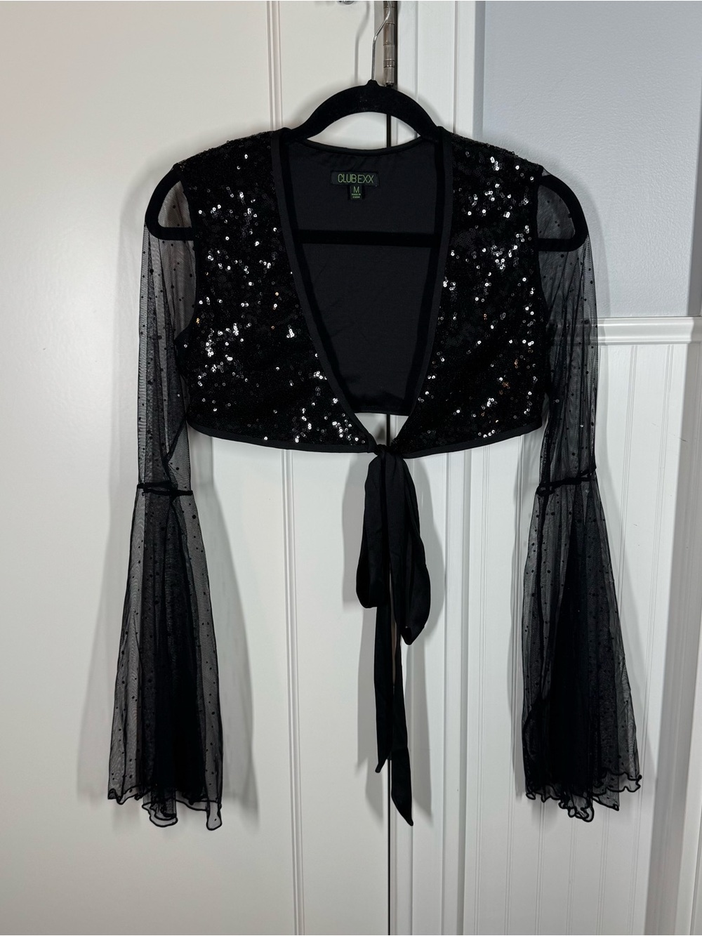 Dolls kill Club Exx DAZED DREAMER SEQUIN WRAP TOP size medium rave going out